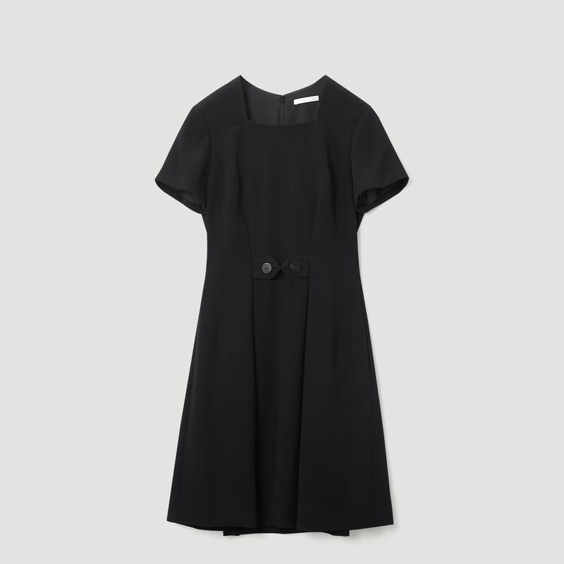 OVVOVV Women's Vintage Square Neck Little Black Dress