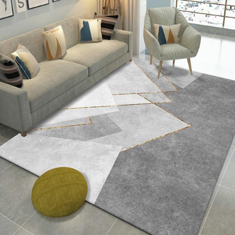Living Room Geometric Carpet Floor Mat Modern Black Fashion Lines Living Room Carpet