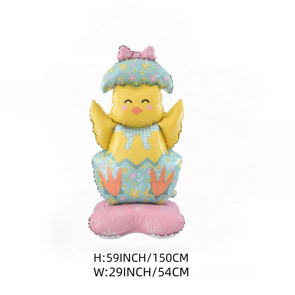 Aluminum Film Easter Rabbit Balloon Large Size Standing Design Large Bunny Balloon Colorful Design Standing Bunny Balloon