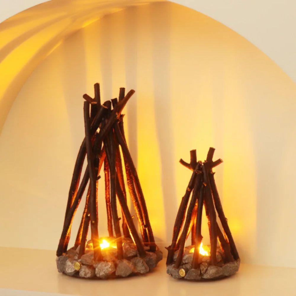 3D Flame Effect LED Bonfire Night Light Handmade Design Glowing Effect Three-dimensional Desktop Decoration Burning Simulation