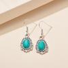 3 pcs Vintage Bohemian style turquoise necklace bracelet earrings three piece set Zircon gift 2024