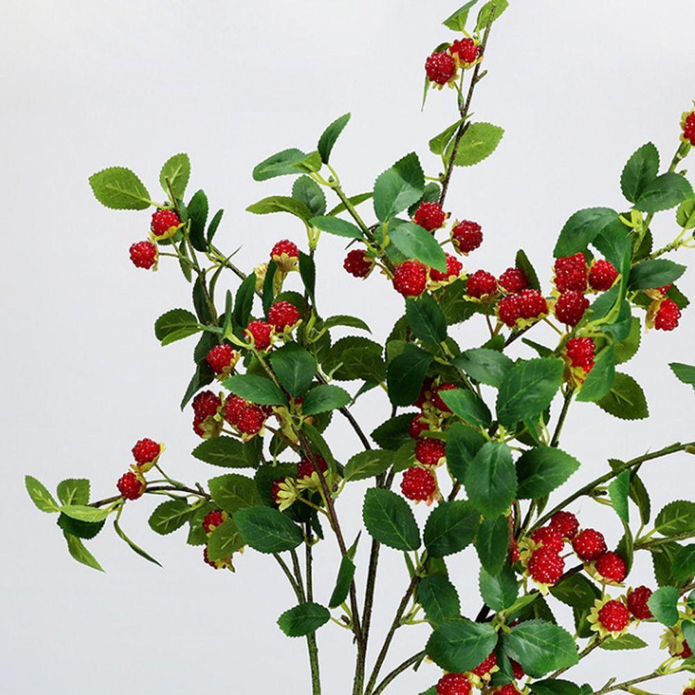 Real Touch Artificial Raspberry Branches Elegant Handmade Simulation Blueberry Fruits Plastic Artificial Berries Branches
