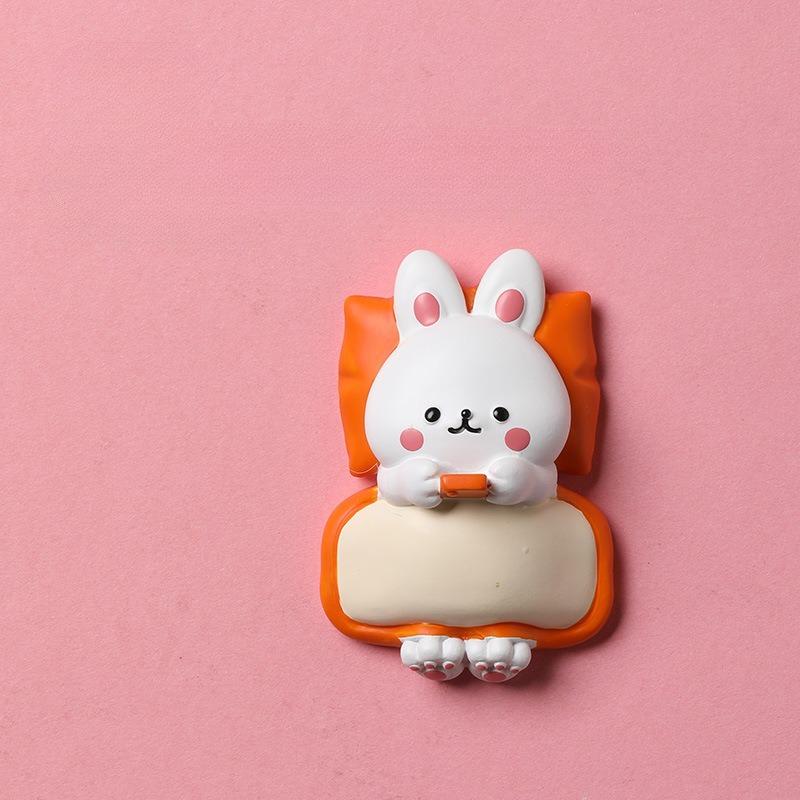 Cartoon Refrigerator Sticker Animal Sleeping Cover Blanket Magnetic Sticker Panda Powder Pig Rabbit Decompression
