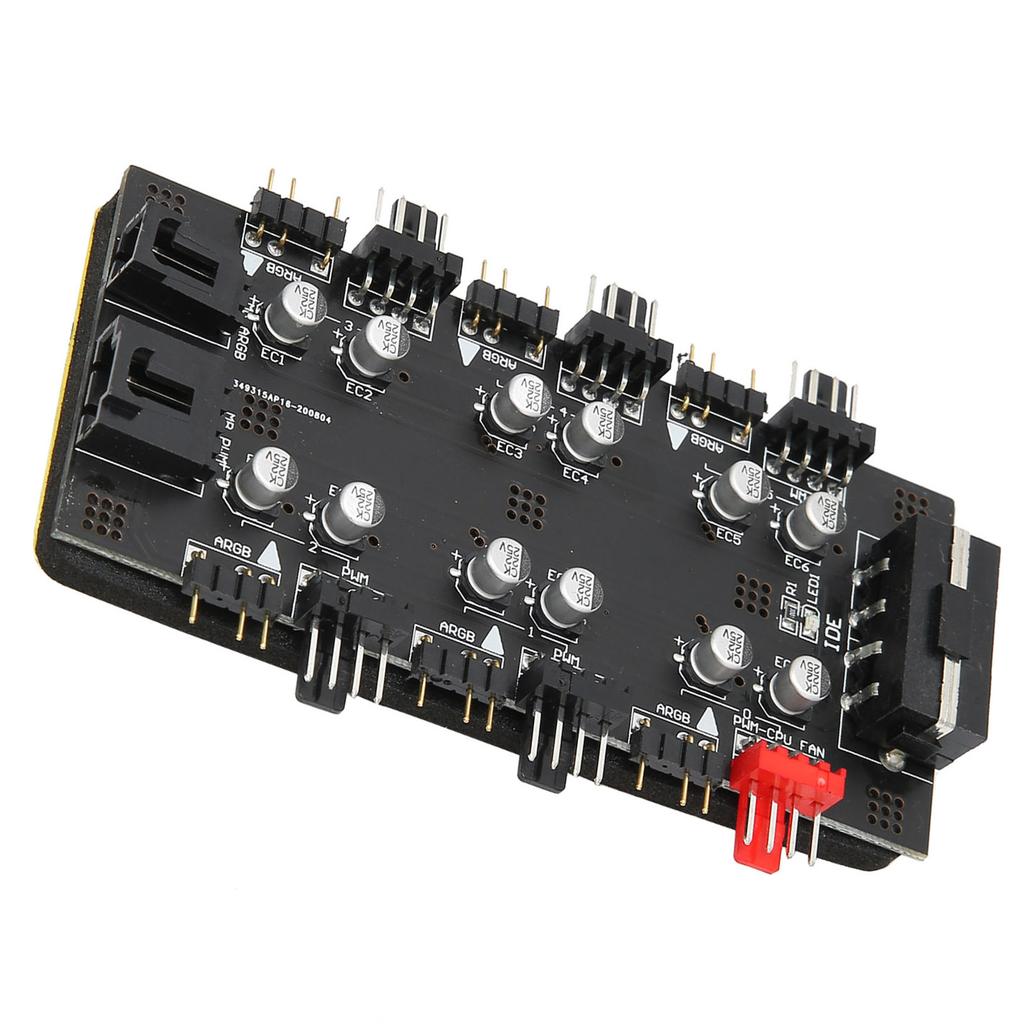 6 Way Splitter Hub 4PIN PWM Speed Regulation 3PIN ARGB Light Control Expansion BoardIDE Interface