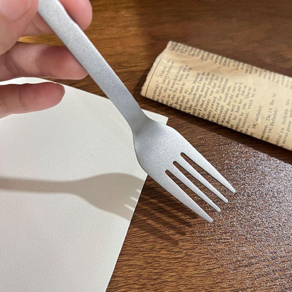 2 Pcs/Set Ultralight Titanium Tableware Portable Utensils Durable Flatware Set  Hiking Gear