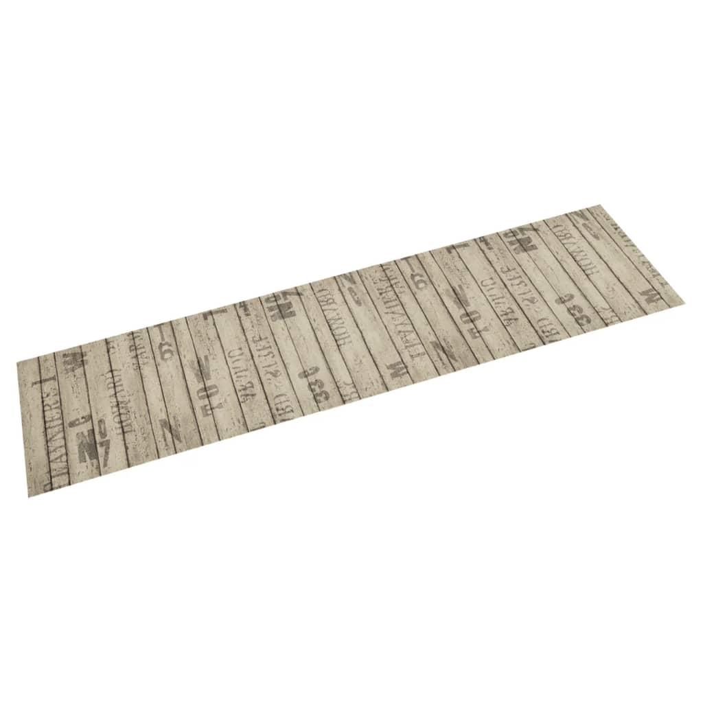 vidaXL Küchenteppich Waschbar Zaun 60x300 cm Samt taupe