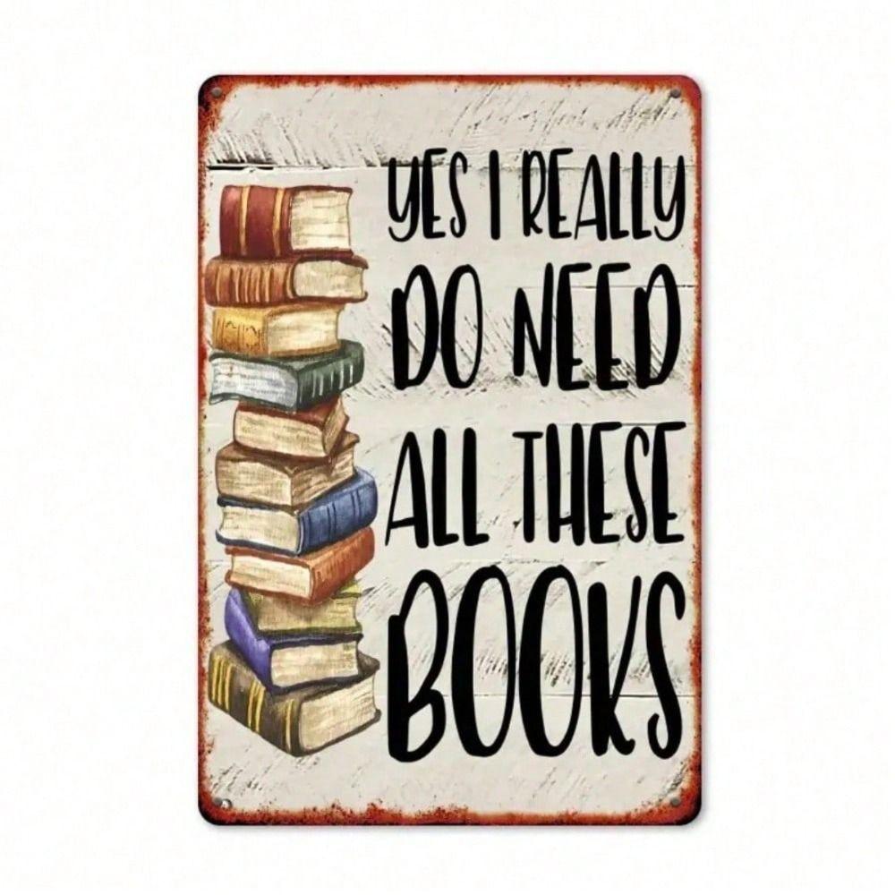 Metal Poster Wall Art Book Lover Vintage Gift for Bookstore
