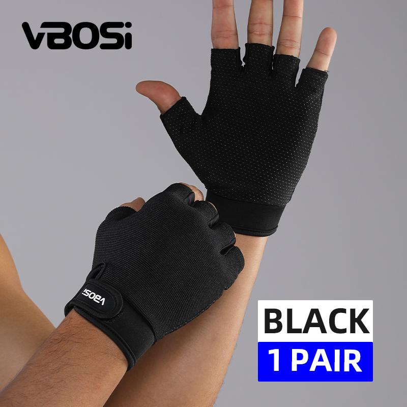 VBOSi 1204 Half-Finger Gym Gloves for Men Women Comfortable Neoprene Hand Protection Enhanced Grip Safety Design for Breathable M чёрный