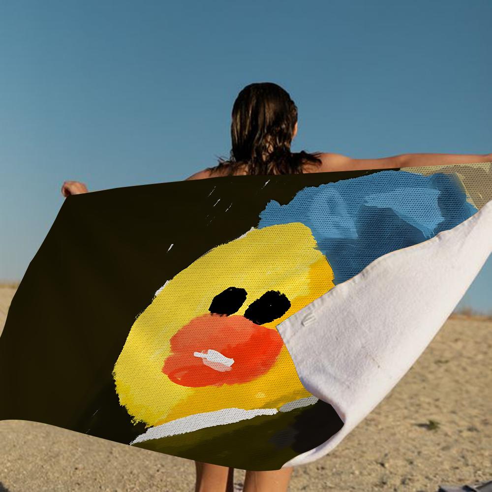Gele Klassieke Rubberen Eend Cartoon Strandlaken Schattig Kawaii Kamerdecoratie Bad Meisjes Kinderen Handdoeken Voor Badkamer Douche