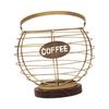 Coffee Pods Holder Large Capacity Metal Cup Storage Basket Round Organizer for Coffee Capsules Support