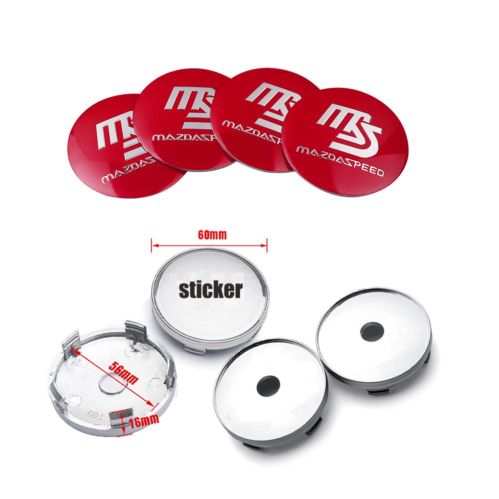 56/60mm Car Wheel Center Hub Caps Auto Emblem Sticker Dust-proof Covers For Mazda CX8 CX-5 CX-3 Atenza Demio MPS 3 Alexa CX4 CX5 YSE4R