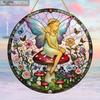 Sun Catcher Window Enchanting Elf Fairy Acrylic Door Display, Four Seasons Decoration, Novelty Home Decor, Perfect Durable for Bedroom, Store, Office
