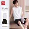 Hodo Men's Summer Pure Cotton Sleeveless T-shirt & Shorts Set