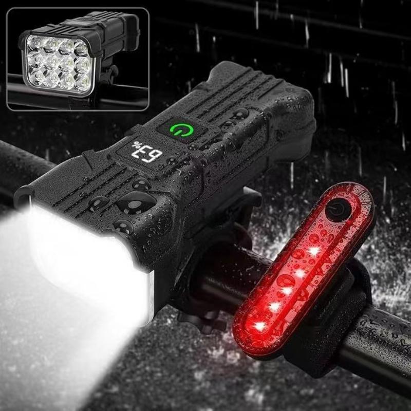 Bike Light With 140 Db Horntype-C Rechargeable Mountain Bike Deadlight 12 Led Bicycle Safety Light For Night Riding