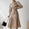 New ArrivalS Open Run Women S Trench dreSS With Pleated Detail Long Sleeve Belt