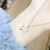 Necklaces for Women Korean Fashion Sexy Female Clavicle Chain Jewelry Simple Four-leaf Clover Cat's Eye Stone Collarbone Chain