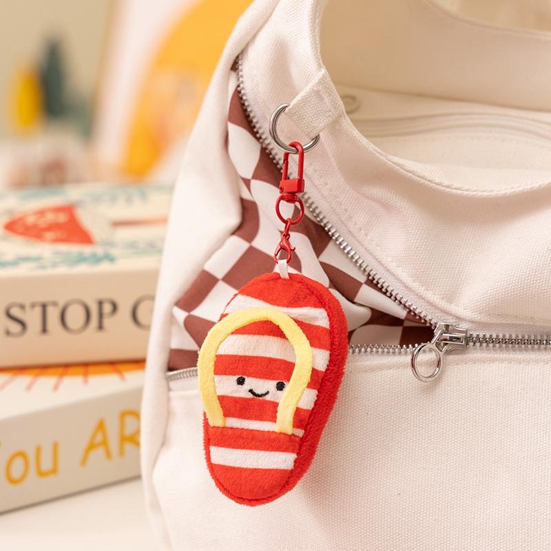 7.5Cm Summertime Vocation Beach Plushie Hanger Cushioned Humanoid Coconut Timber Slipper Sushi Tortoise Key Circle Adornment For Pouch