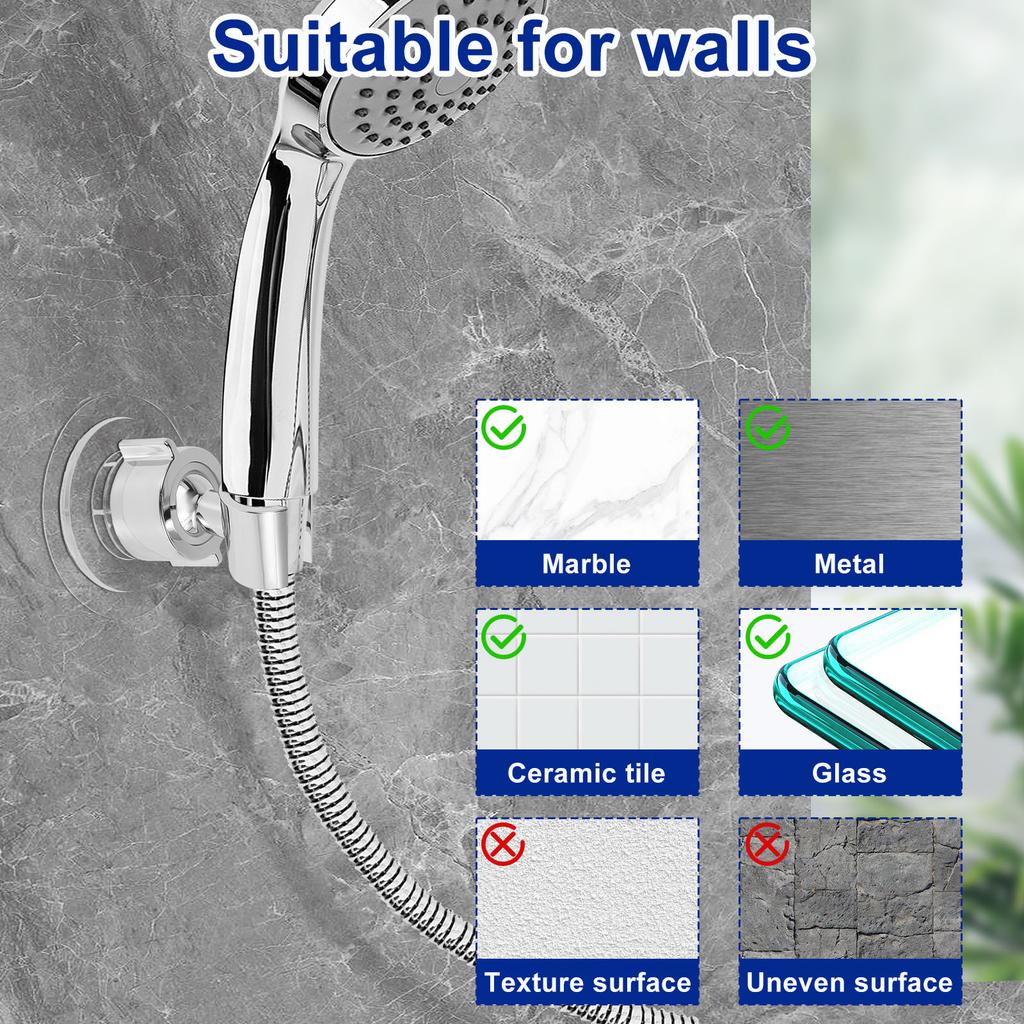 Shower Head Holder Transparent Hole Free Non Destructive Installation Adjustable Design Suspended Shower Stand Bathroon Parts