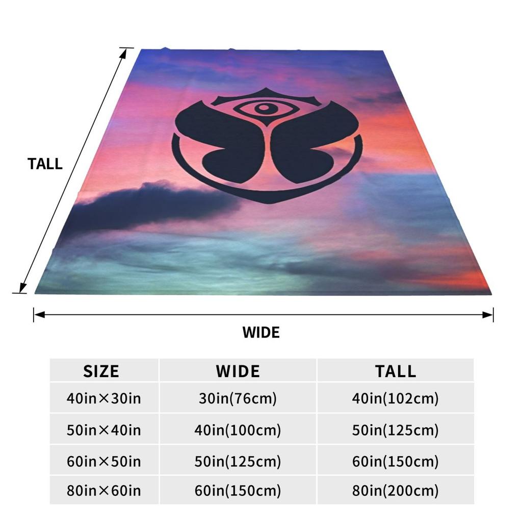 Tomorrowlands Music Festival Symbol Blankets Flannel Electric Dance DJ Lightweight Thin Throw Blankets Airplane Travel Bedspread