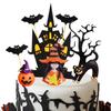 8 buc Topper tort Halloween Casă bântuită Fată dovleac Liliac Pisică neagră Topper cupcake pentru Petrecere Vrăjitori Petrecere fantome Petrecere păianjeni