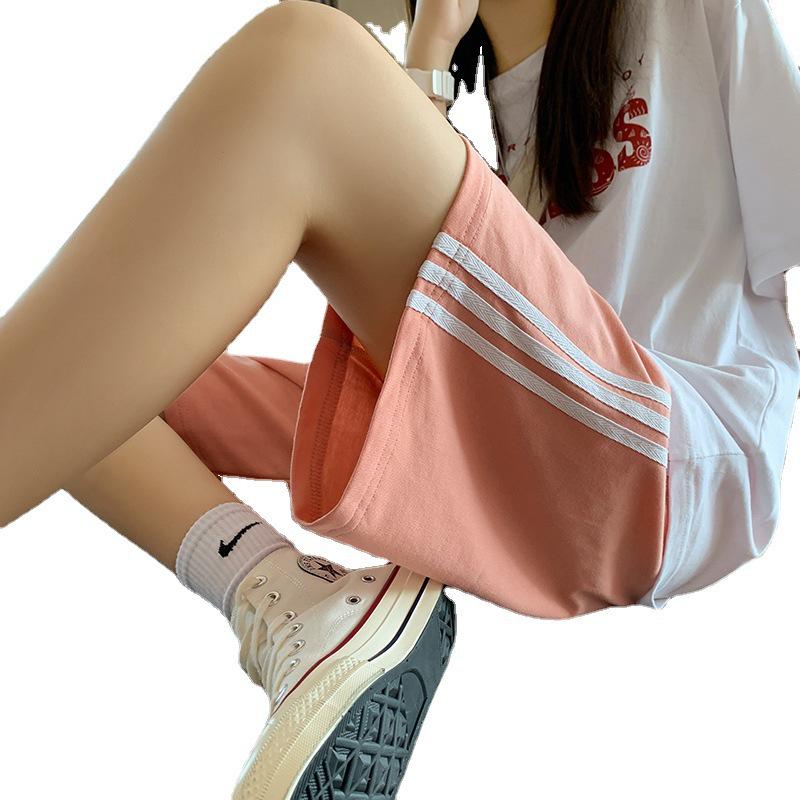 Casual Summer Thin High Waist Women's Wide Leg Sports Shorts - Korean Style Straight Leg Loose Fit