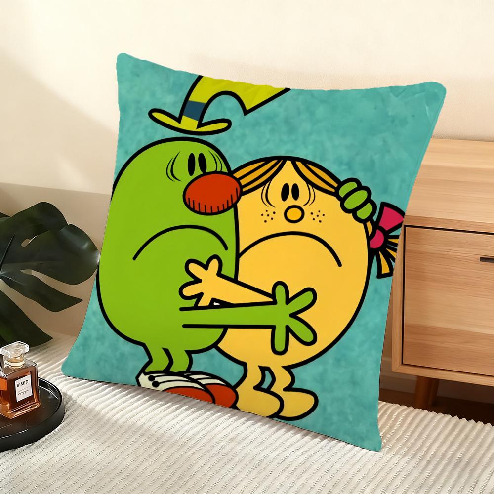 Cute Mr. M-Men Cushion Cover Soft Short Plush Pillow Cover Smooth Cozy Texture Aesthetic Cushion Case Home Decor