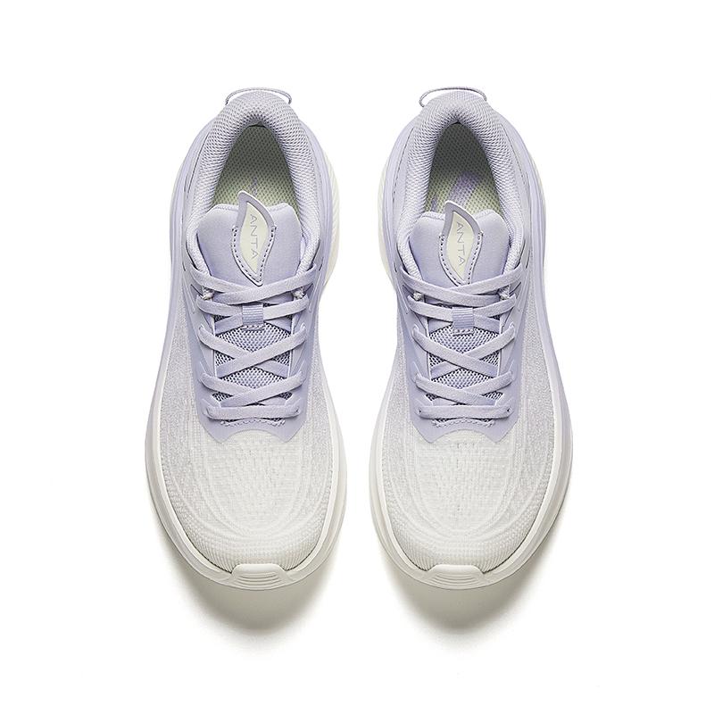 Anta Running Series Leaf 5 Shock Absorbing Durable Lightweight Low Top Running Shoes Women Sneaker White Light-Purple 922425555-5