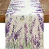 Spring Lavender Theme Table Runner Rural Farmhouse Kitchen Restaurant Desktop Decoration Linen Table Flag Party Decoration