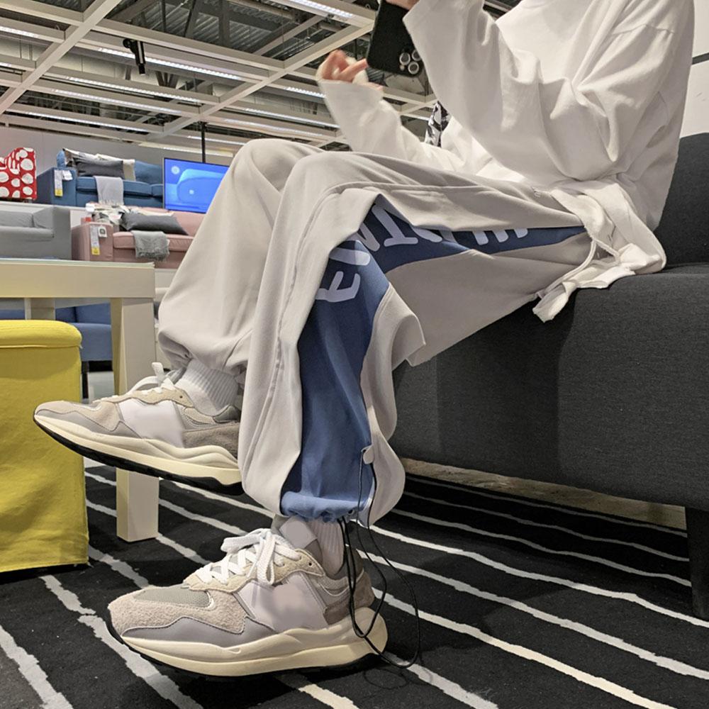Dámské Letter Print Hedvábné Cargo Basketbalové kalhoty Muži Letní Šňůrka Běžné Y2K Baggy Kalhoty Streetwear Gym Sport Homme 2023
