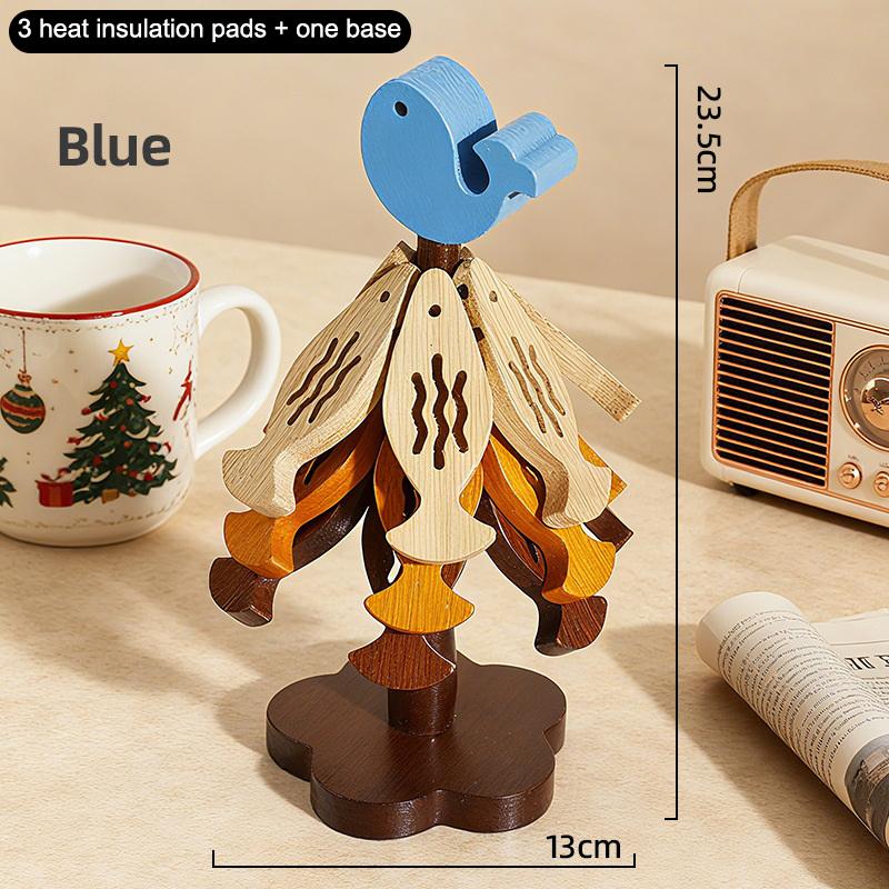 A Tree-Shaped Heat-Insulating Mat, Anti-Scalding Household Placemat, Small Fish Creative Ornament, High Temperature Resistant