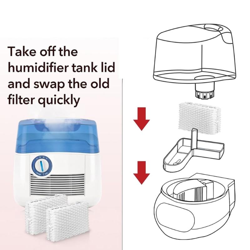 6Pcs Replacement Wick Filters for WF813 Humidifiers Accessories Wicking Filters Enhancing Moisture Efficiency