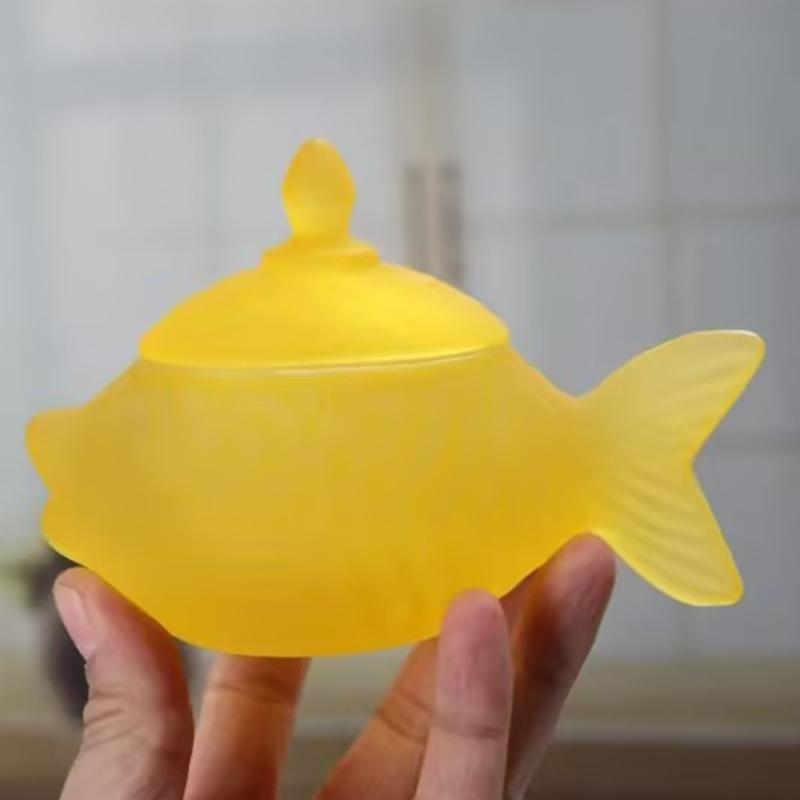 Delicate Fish Themed Glass Jar With Tight Seal Suitable For Storing Sweets Spices Or Office Supplies 16cm Size
