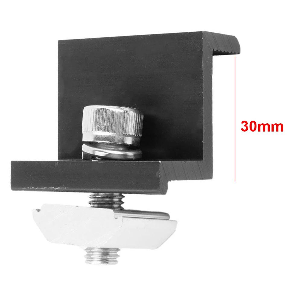 

1 шт., монтажные зажимы для солнечного кронштейна, регулируемый средний зажим для фотоэлектрической панели, концевой зажим 30/35 мм, зажим для солнечной рейки для фиксированных солнечных модулей