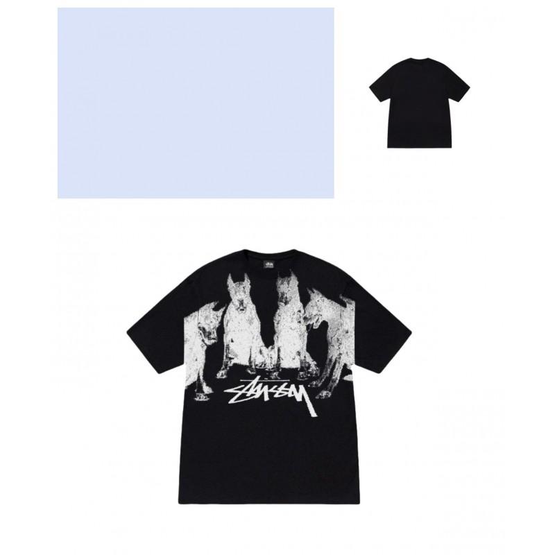 Mens Loose Fit Cotton Blend Short Sleeve T-Shirt With Cartoon Print Breathable Casual Tee Teens Adults