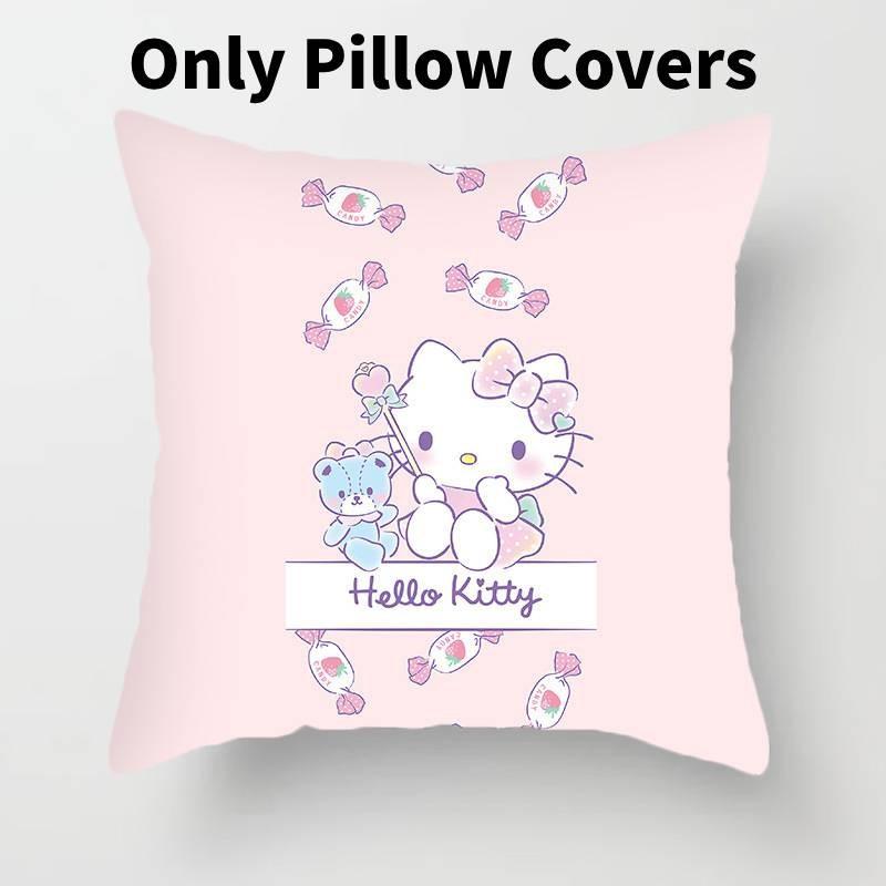 Hello Kitty Plush Pillow Cover With Soft Peach Skin Fabric For Bedroom And Couch Decor