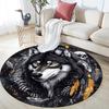 Dreamcatcher Dog  Round Area Rug,Carpet Rug for Living Room Bedroom Sofa Playroom Decor,Non-slip Floor Mat