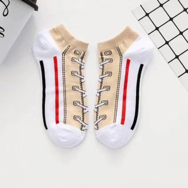 5 Pairs Women's Funny Shoe Print Socks Fashion Style Hip Hop Cute Fashion Soft Slippers And Socks
