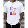 Men'S Christian Faith T-Shirt - Short Sleeve Round Neck Casual Tee with Multicolor Inspirational Lettering & Design - All-Season Comfort,Casual Attire