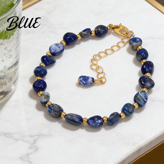Durable Jewelry Women Bracelet Irregular Natural Stone Beads Adjustable Length