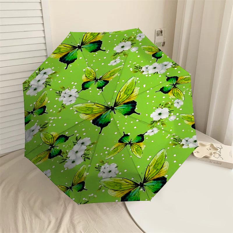 

1PC Butterfly FlowersUmbrella-8-Rib Reinforced, Automatic Open, Lightweight & Durable, Cute Fashion Accessory for Outdoor-P178