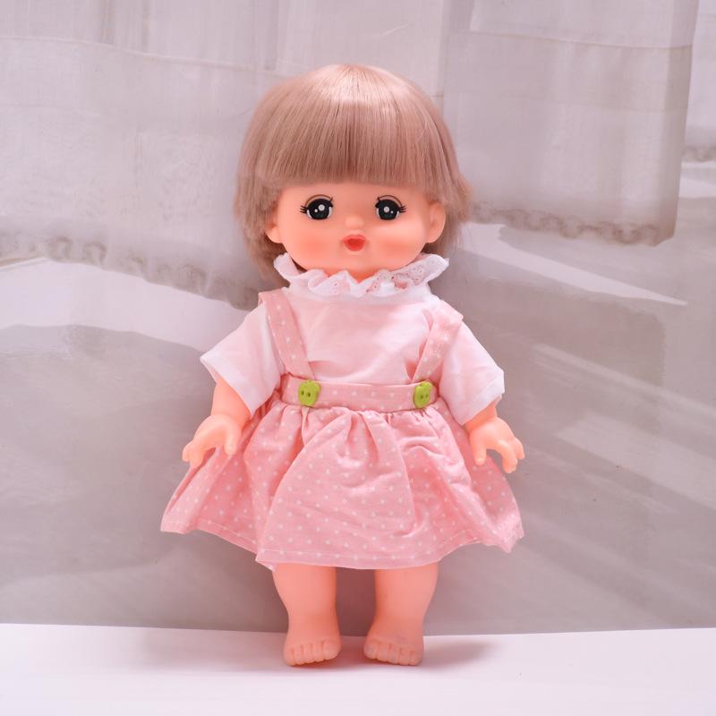 25cm Milu Tang Dynasty Doll Pink Polka Dot Skirt Outfit Fits 25cm Milu Doll