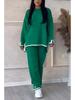 2025 Autumn/Winter Color Block Knit Sweater and Pants Set for Women