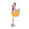 Big-eyed Hanging-leg Hen Garden Ornament - Cute Chicken Figurine for Outdoor Decoration