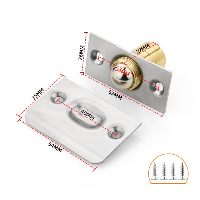 

Стальные шариковые фиксаторы для регулируемых вращающихся дверей из нержавеющей стали, дверей шкафов и французских дверей, надежно фиксирующие и долговечные серебряный