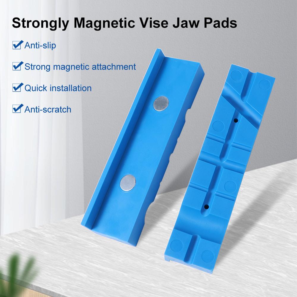 Blue Rubber Vise Jaw Pads Magnetic Vise Protective Jaws Vise Protection Strip Arts And Crafts