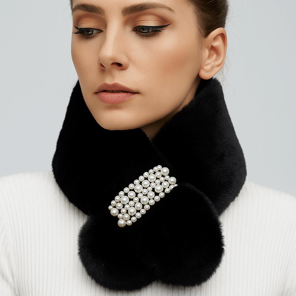 Faux Rabbit Fur Winter Scarf Soft Korean Style Scarf Cute Neck Warm Ring Christmas Gift