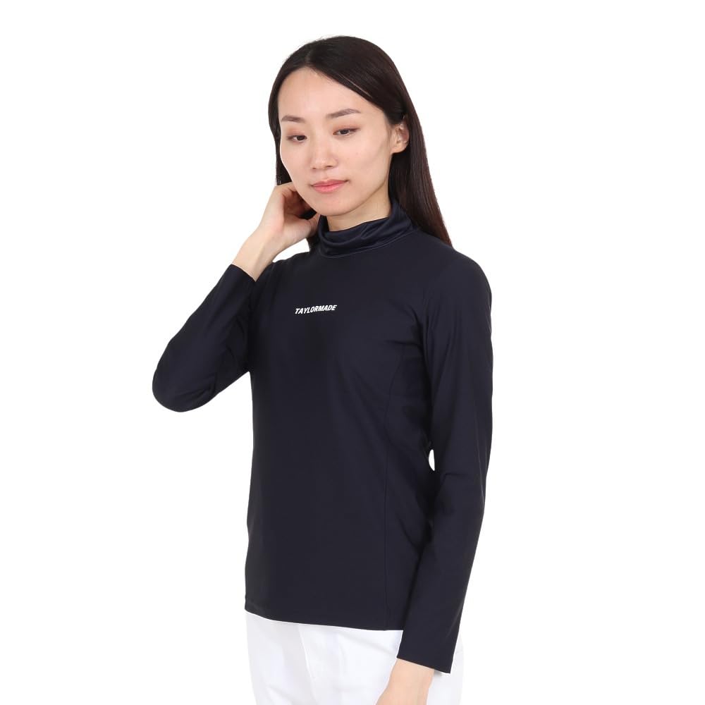 TaylorMade Club TM High Neck Long Sleeve Mock Shirt, Navy, Size S, Women's, 2023FW, TL147