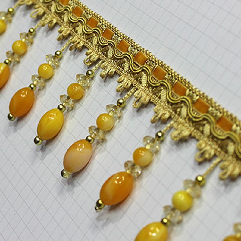 1M Akrylová Korálková Krajková Záclona Šití Střapec Okraj Čalounická Stuha Ozdoba DIY pro Šití Záclonové Doplňky Dekor Evropský Nový