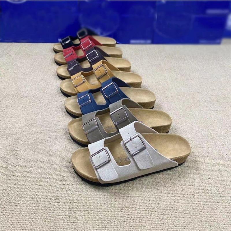 Flat Slippers Women Men Couple Outdoor Bottom Non-slip Cork Platform Slippers Beach Comfortable Flip Flops Sandals 36-43