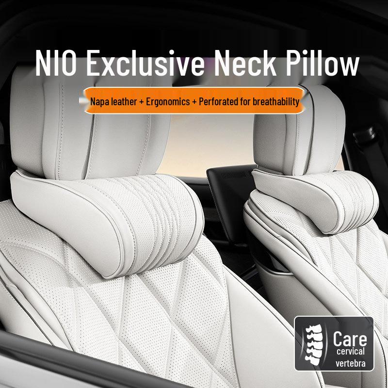 Compatible Neck and Lumbar Support for 26 Nio Models (ES8/ES6/ET5) - Car Headrest Pillow and Backrest Accessories.